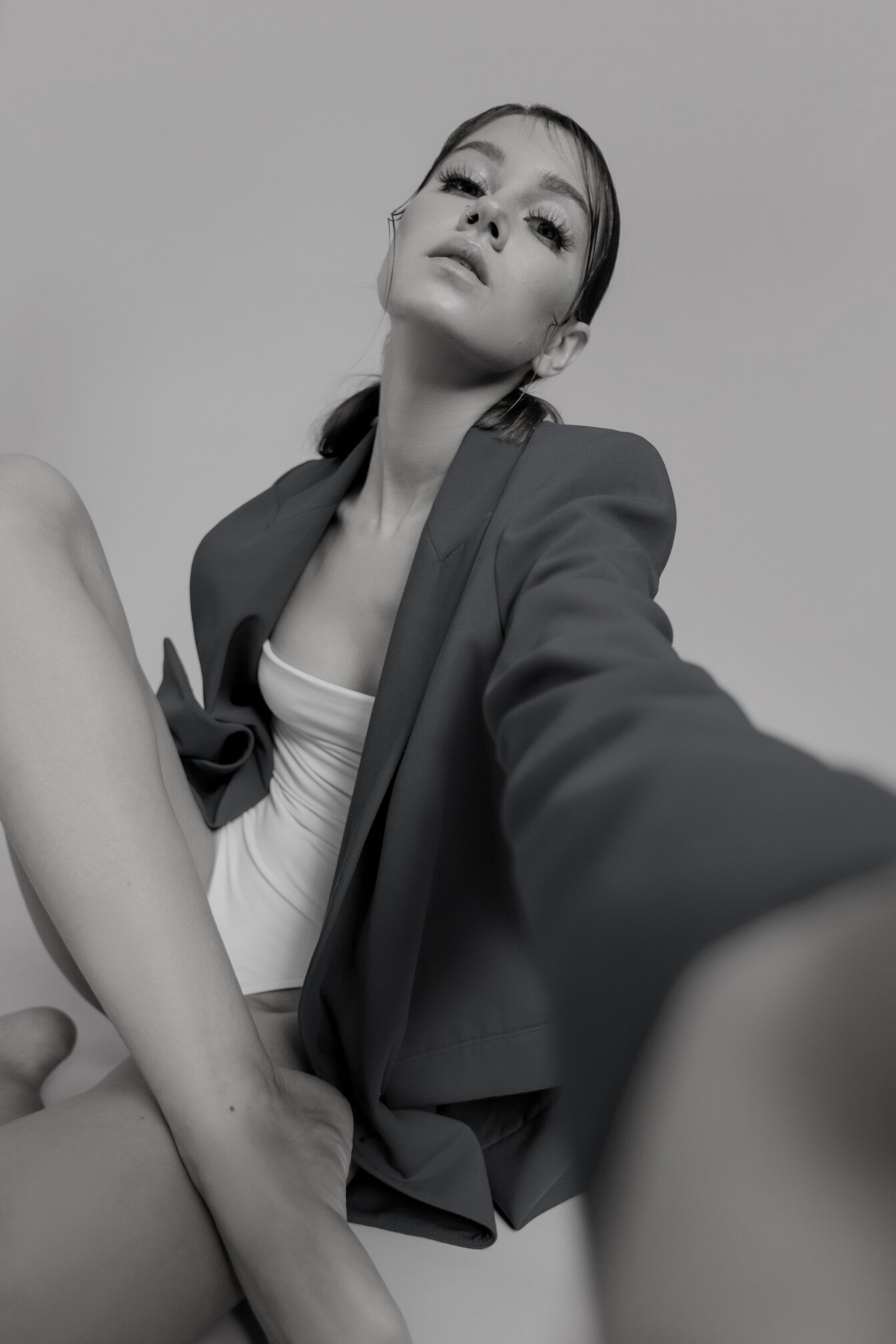 A Woman Sitting on the Floor